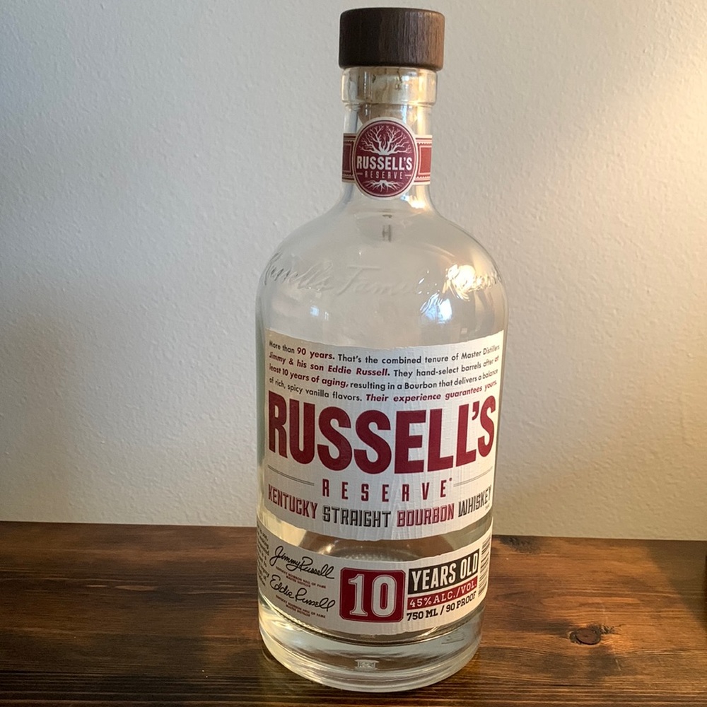 Russell’s Reserve 10 Year Empty Bourbon Bottle